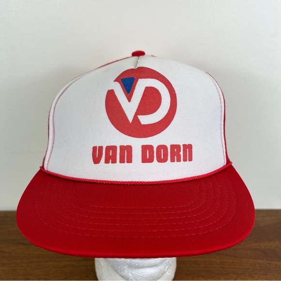 Van Dorn Skate Invitational Retro Trucker Hat Cap White Red Snapback - Picture 2 of 12